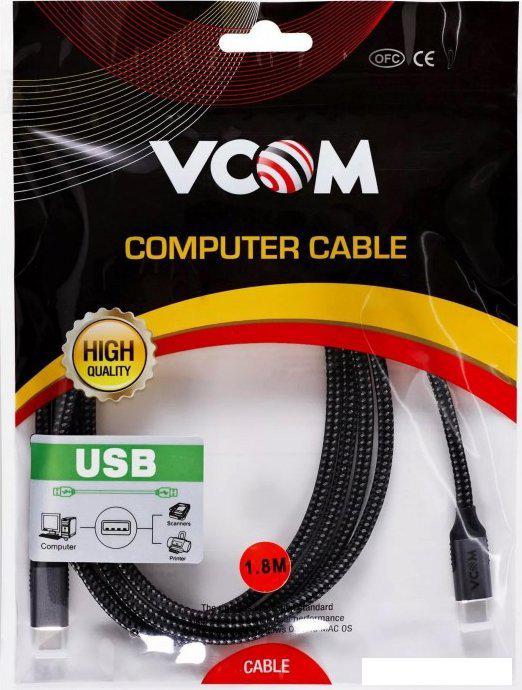 Кабель VCOM CU420M-1.8M USB 3.2 Gen2 Type-C - USB 3.2 Gen2 Type-C (1.8 м, черный)