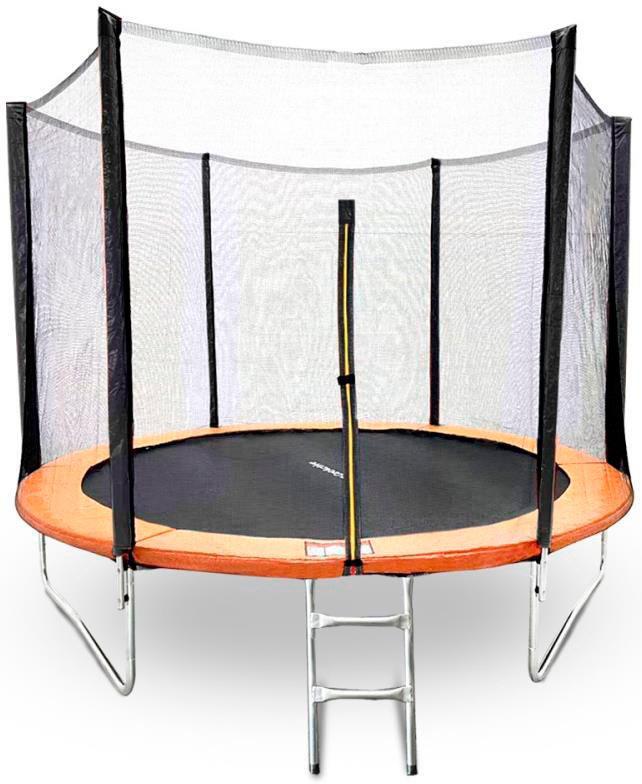Батут GetActive Jump 8ft - 252 см с лестницей, внешней сеткой (оранжевый)