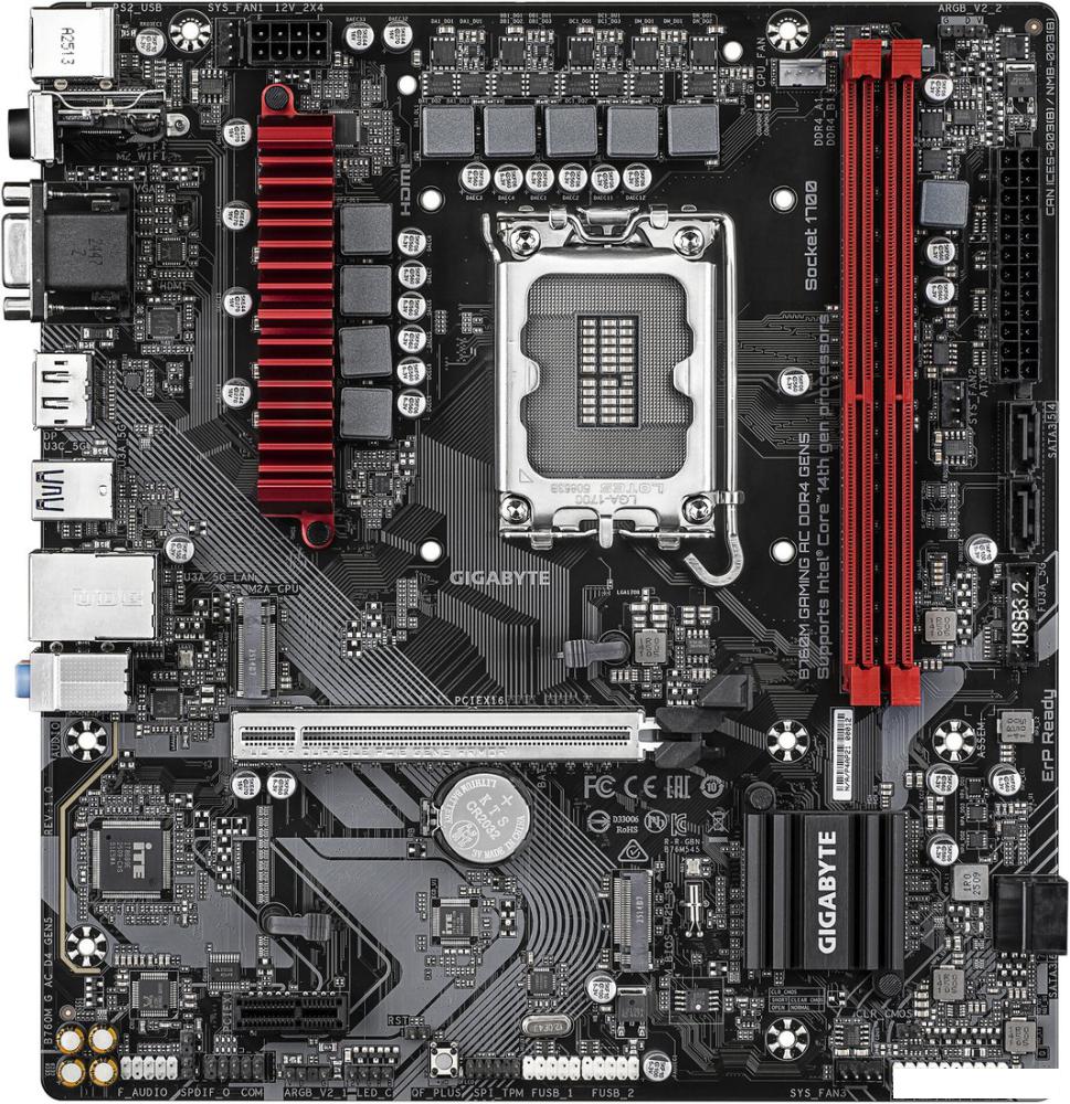 Материнская плата Gigabyte B760M Gaming AC DDR4 GEN5