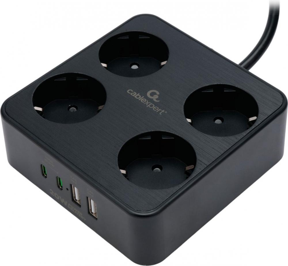 Сетевой фильтр Cablexpert PLT-4-C2U2-B-2