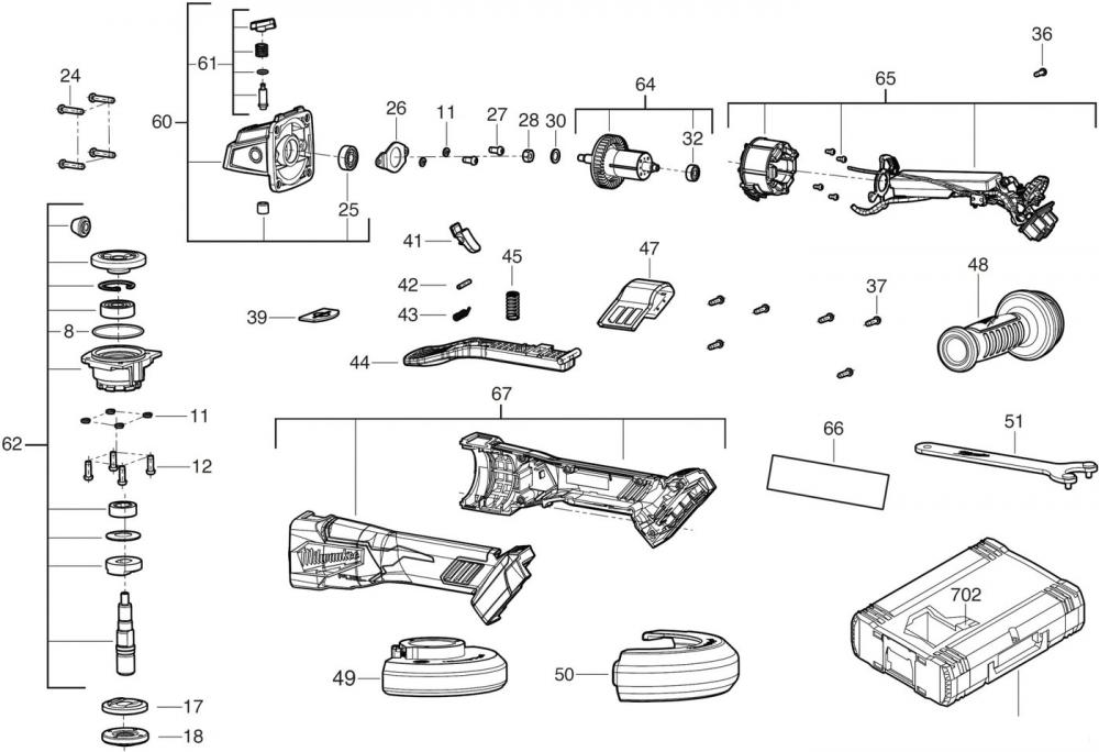Угловая шлифмашина Milwaukee M18 FSAG125XB-0X Fuel 4933478433 (без АКБ, кейс)