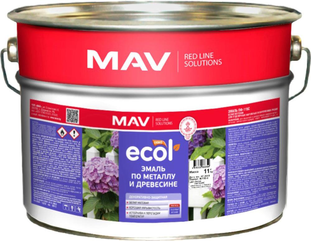Эмаль MAV Ecol ПФ-115 11 кг (оранжевый)