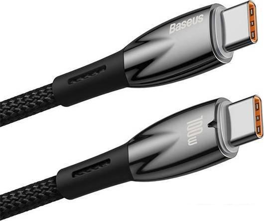 Кабель Baseus Glimmer Series Fast Charging Data Cable USB Type-C - Type-C 100W CADH000801 (2 м, черный)