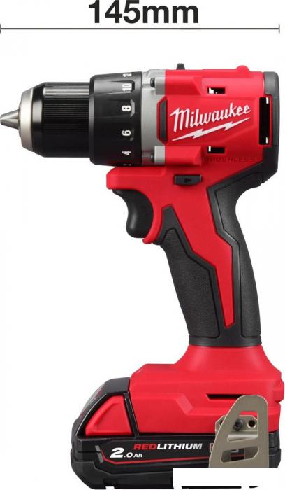 Дрель-шуруповерт Milwaukee M18 M18BLDDRC-202C 4933492833 (с 2-мя АКБ 2 Ач, кейс)