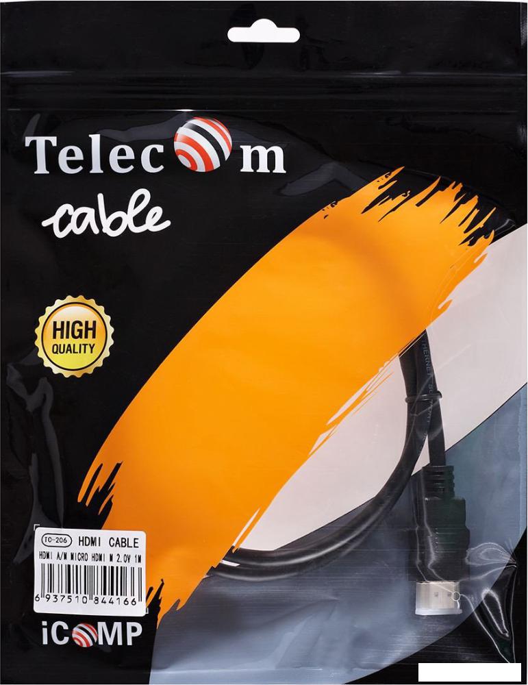 Кабель Telecom TCG206-1M HDMI - MicroHDMI (1 м, черный)
