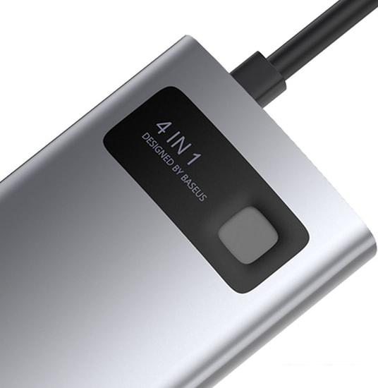 Док-станция Baseus Metal Gleam Series 4 in 1 Multifunctional Type-C CAHUB-CY0G