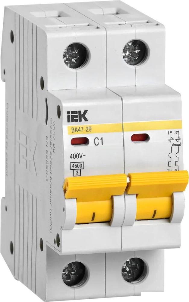 Выключатель автоматический IEK ВА 47-29 1А 2P 4.5кА С MVA20-2-001-C