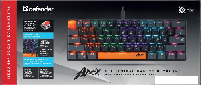 Клавиатура Defender Apex GK-002 (черный/серый)