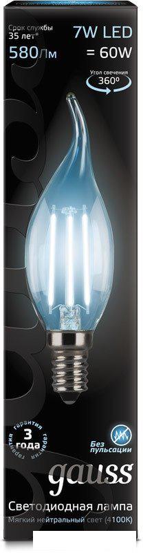 Светодиодная лампочка Gauss LED Filament Candle tailed E14 7 Вт 4100 К 104801207
