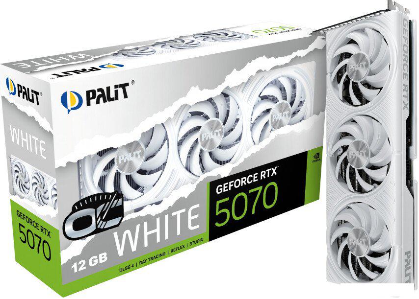 Видеокарта Palit GeForce RTX 5070 White OC NE75070U19K9-GB2050W