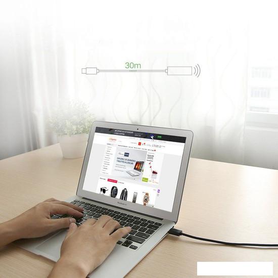 Кабель Ugreen US121 10321 USB Type-A - USB Type-A (10 м, черный)