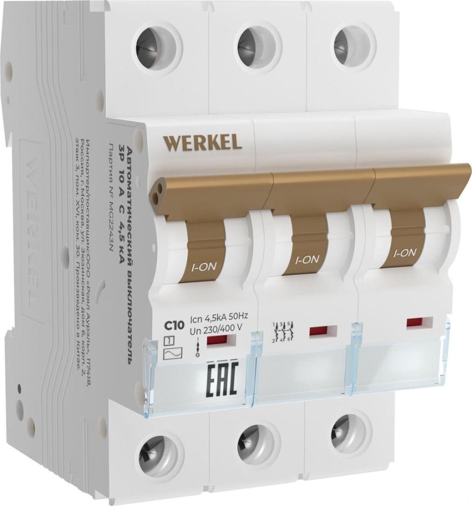 Выключатель автоматический Werkel 3P 10 A C 4.5 кА W903P104