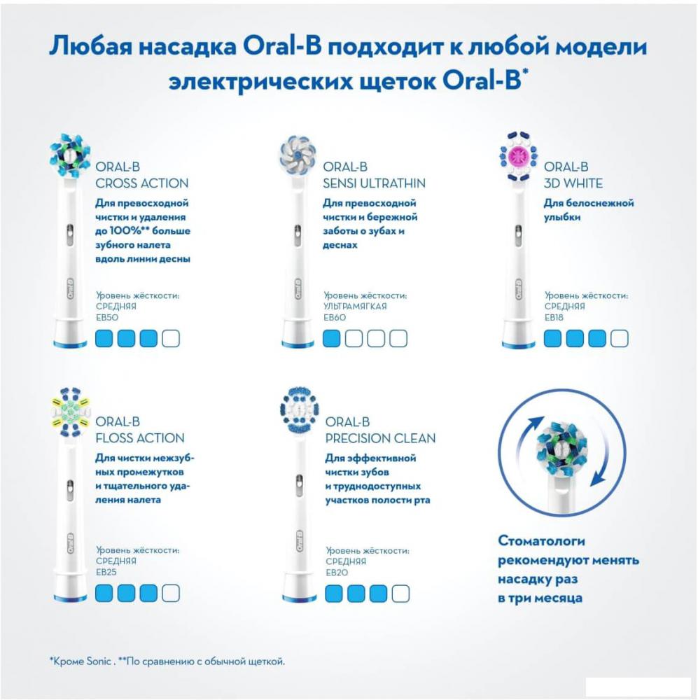 Комплект зубных щеток Oral-B Pro 3 3900 Duo Cross Action + Sensi White D505.523.3H