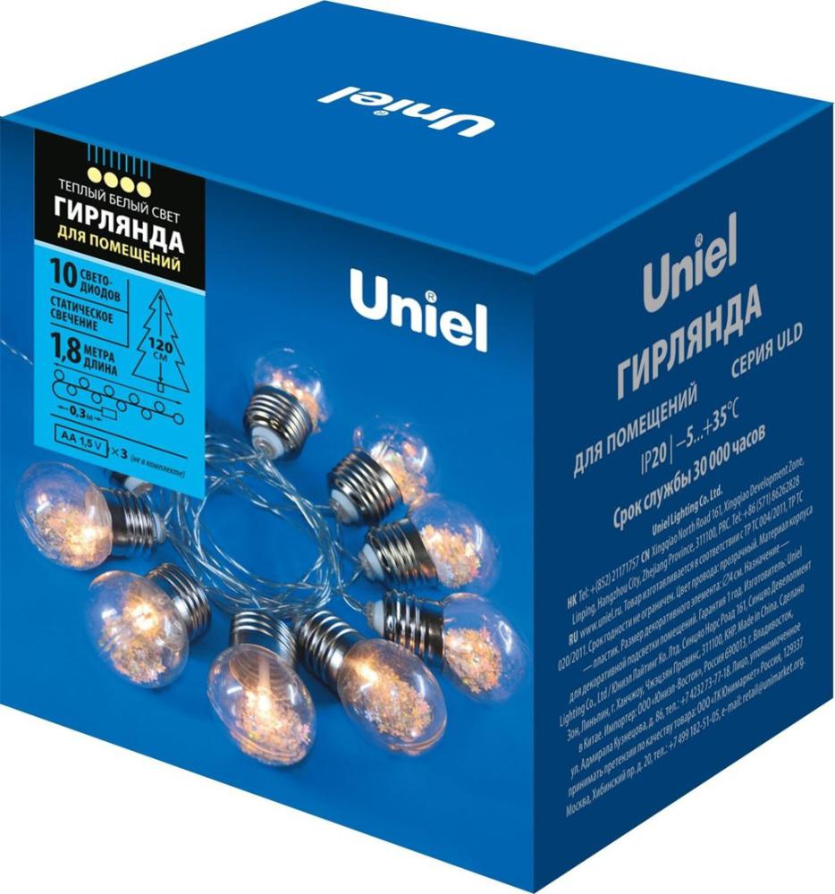 Светодиодная гирлянда Uniel ULD-S1800-010/STB/3AA WARM WHITE IP20 RETRO BULBS UL-00008425