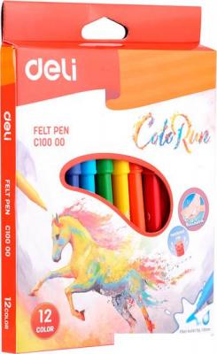 Фломастеры Deli ColoRun EC10000 (12 цв)