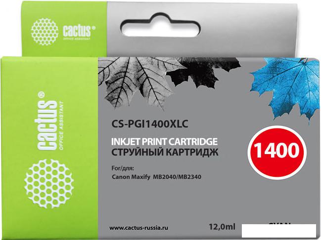 Картридж CACTUS CS-PGI1400XLC (аналог Canon PGI-1400XL C)