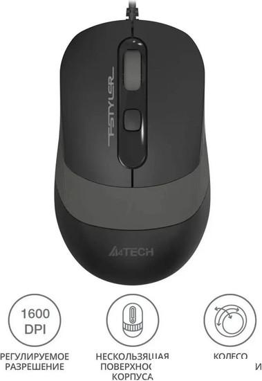 Мышь A4Tech Fstyler FM10S (серый/черный)