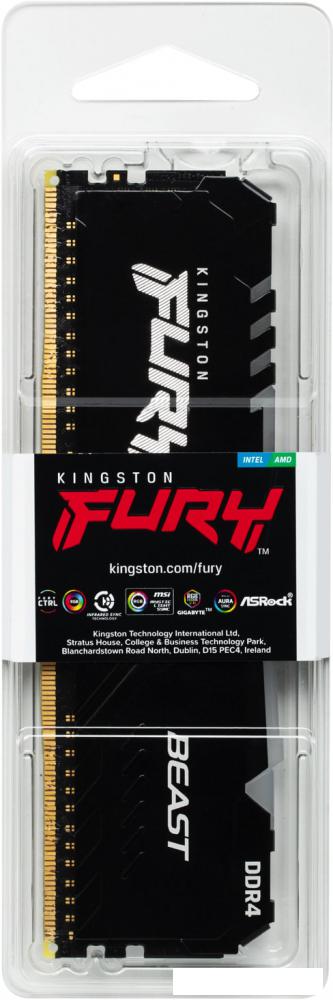 Оперативная память Kingston FURY Beast RGB 16ГБ DDR4 3200 МГц KF432C16BB2A/16