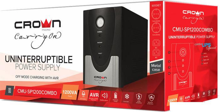 Источник бесперебойного питания CrownMicro CMU-SP1200 Combo