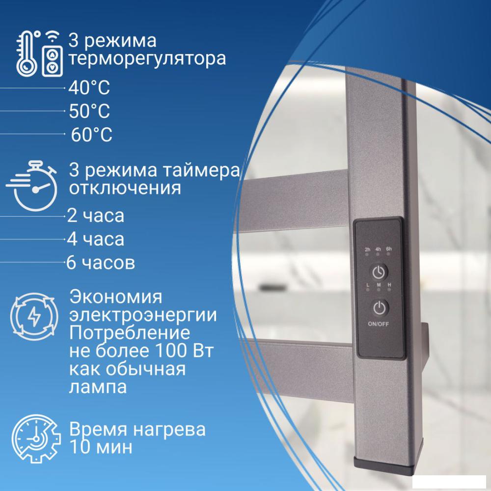 Полотенцесушитель Маргроид Ferrum Вид 81/10 СНШ 80x50 (графит, таймер справа)