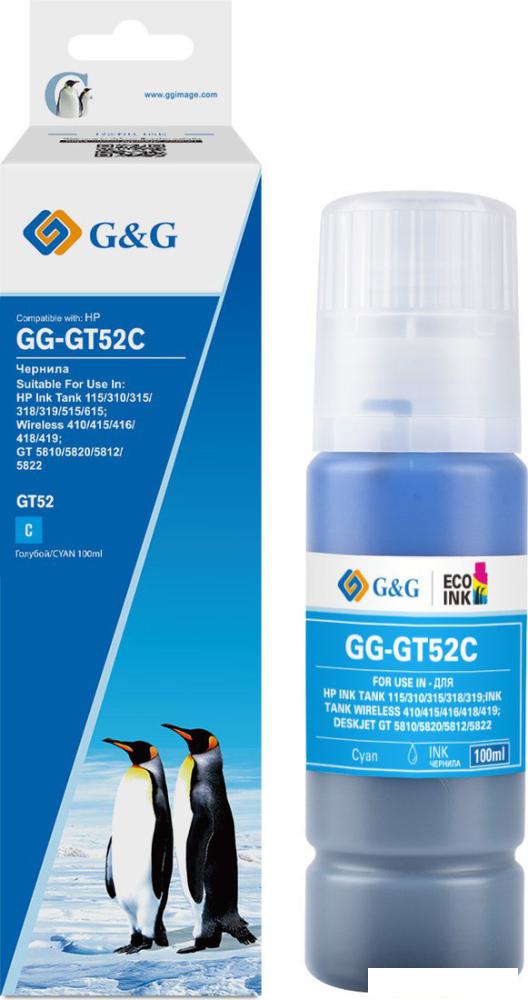 Чернила G&amp;G GG-GT52C (100мл, голубой)