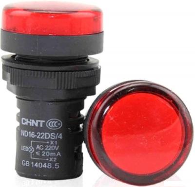 Лампа сигнальная Chint ND16-22DS/2 AC/DC 24В (R) 592938 (красный)
