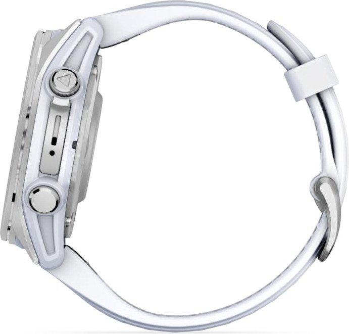 Умные часы Garmin Fenix 8 43мм (серебристый, белый ремешок)