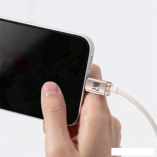 Кабель Baseus Crystal Shine USB Type-A - Lightning (1.2 м, розовый)