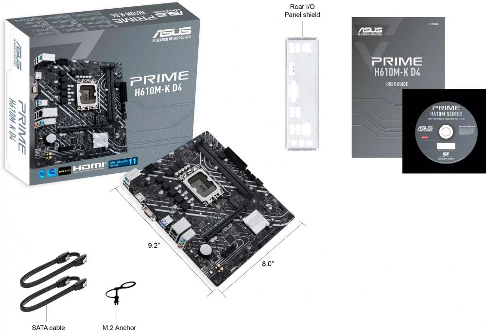 Материнская плата ASUS Prime H610M-K D4