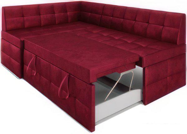 Угловой диван Мебель-АРС Атлантис левый 190x84x120 (бархат красный Star Velvet 3 Dark Red)