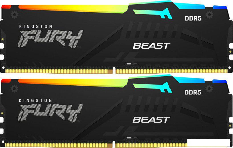 Оперативная память Kingston FURY Beast RGB 2x16ГБ DDR5 5200 МГц KF552C40BBAK2-32