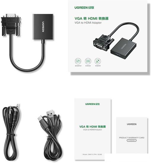 Адаптер Ugreen CM513 50945 HDMI/3.5 мм - VGA