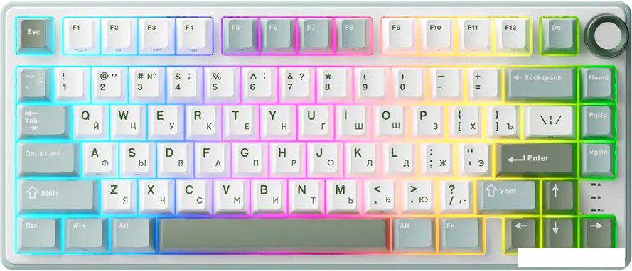 Клавиатура Royal Kludge R75 RGB Sky Cyan (RK Brown)