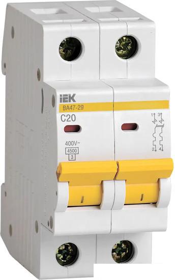 Выключатель автоматический IEK ВА 47-29 20А 2P 4.5кА С MVA20-2-020-C