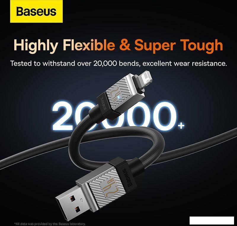 Кабель Baseus CoolPlay Series USB Type-A - Lightning (1 м, черный)
