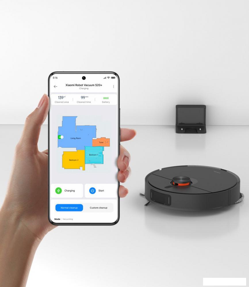 Робот-пылесос Xiaomi Robot Vacuum S20+ B108GL (международная версия, черный)