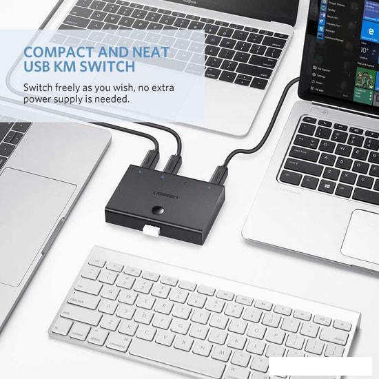 Переключатель Ugreen Sharing Switch 30346 USB Type-A - 4 x USB Type-B (1.5 м, черный)