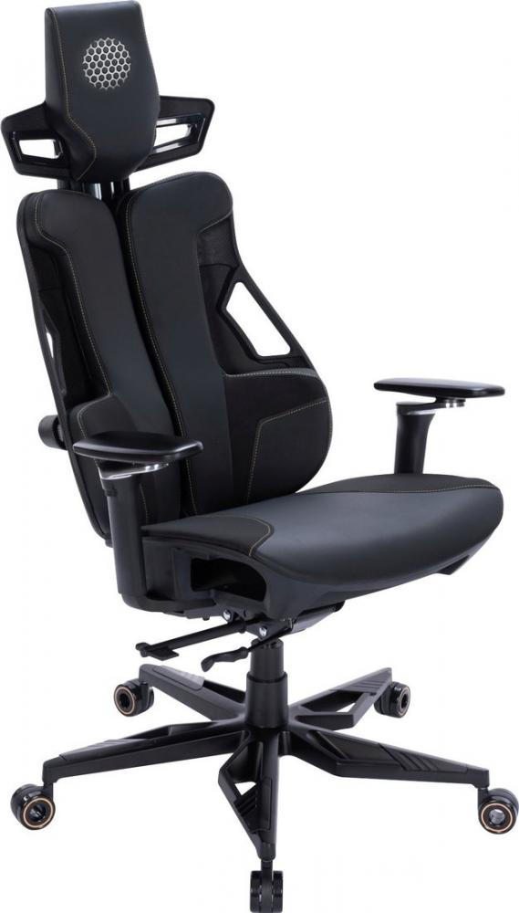 Игровое (геймерское) кресло CACTUS CS-CHR-DUO-BBK (черный кожзам)