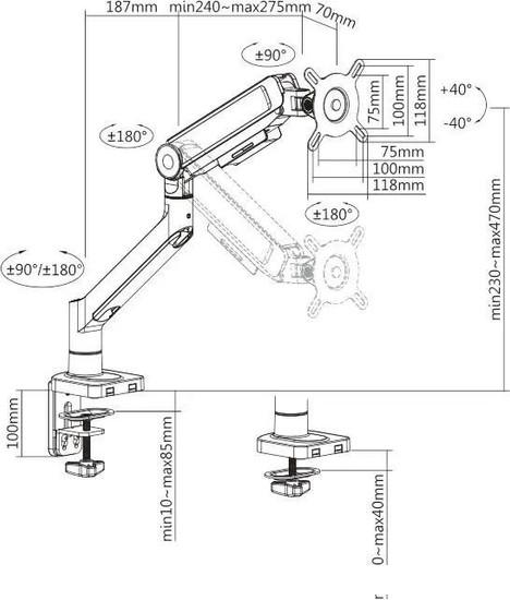 Кронштейн для монитора Ultramounts UM732W (белый)