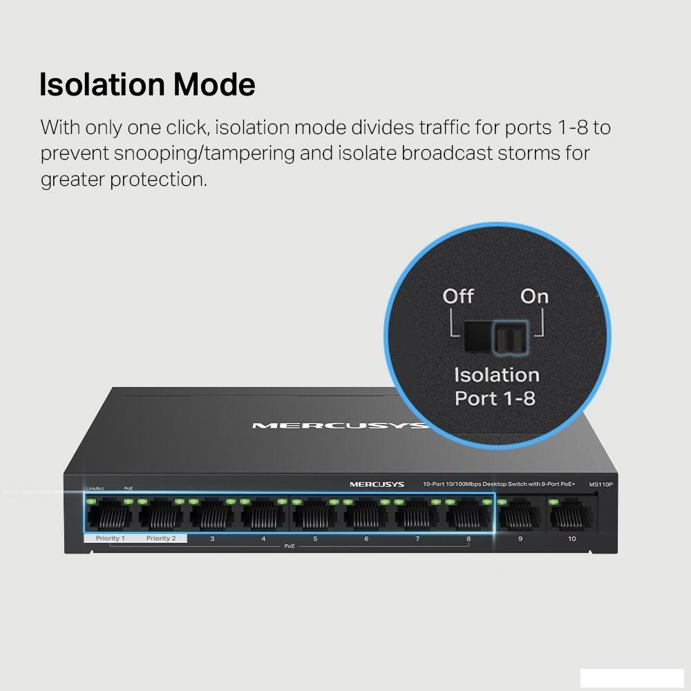 Неуправляемый коммутатор Mercusys MS110P