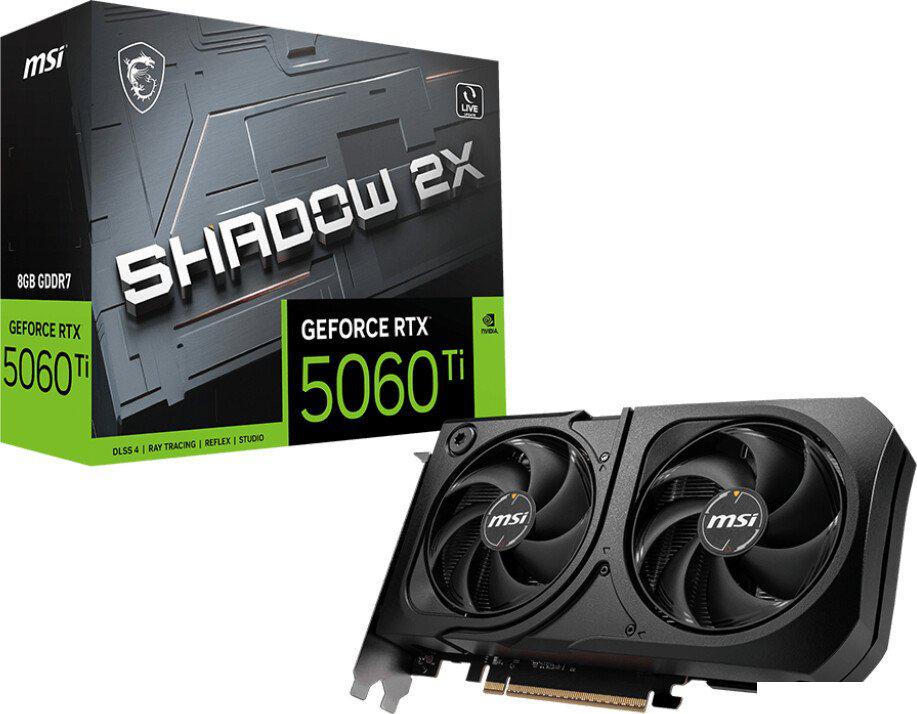 Видеокарта MSI GeForce RTX 5060 Ti 8G Shadow 2X OC Plus