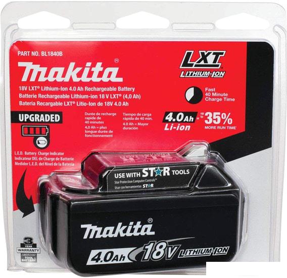 Аккумулятор Makita BL1840B (18В/4.0 а*ч)