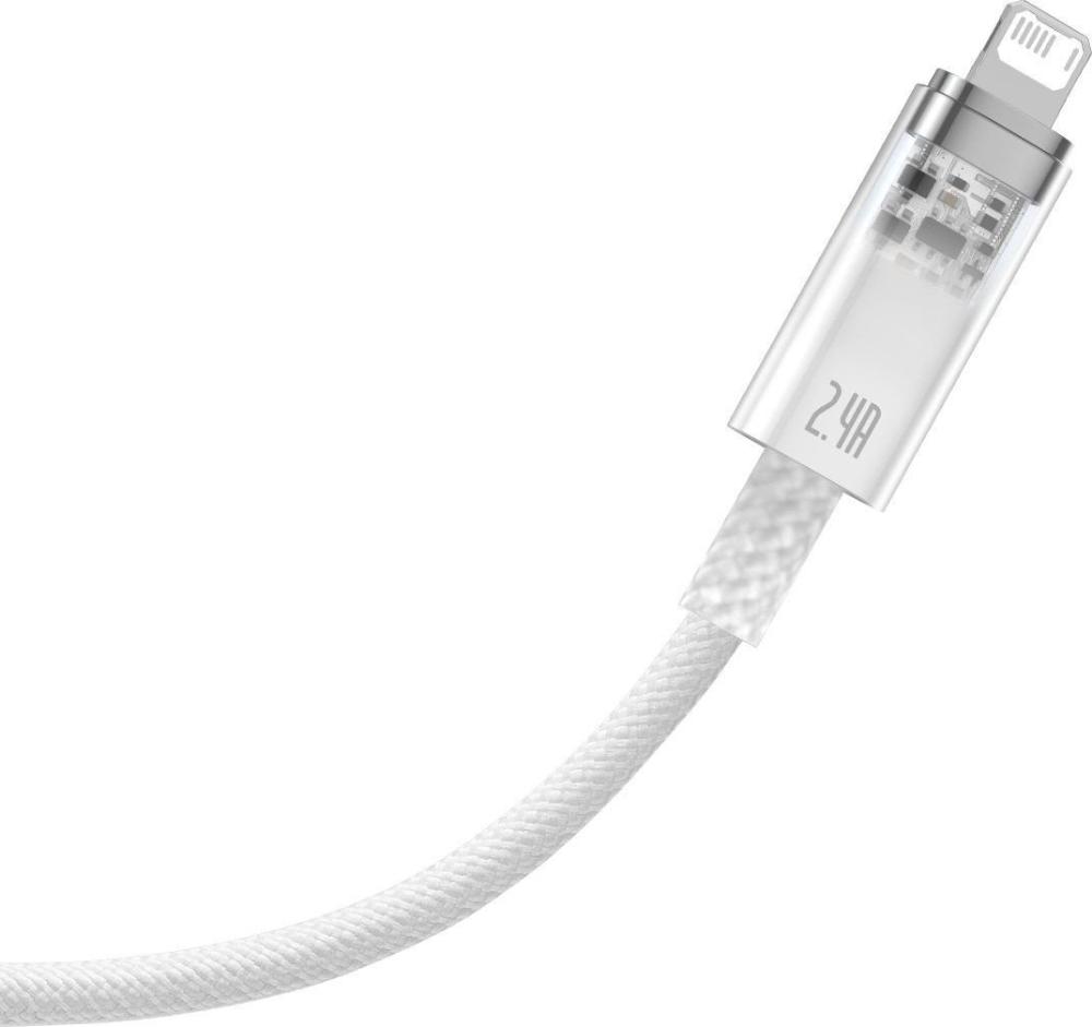 Кабель Baseus Explorer Series Fast Charging Cable with Smart Temperature Control 2.4A USB Type-A - Lightning (2 м, белый)