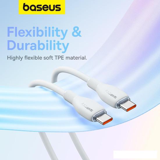 Кабель Baseus Pudding Series Fast Charging Cable 100W USB Type-C - USB Type-C (2 м, белый)