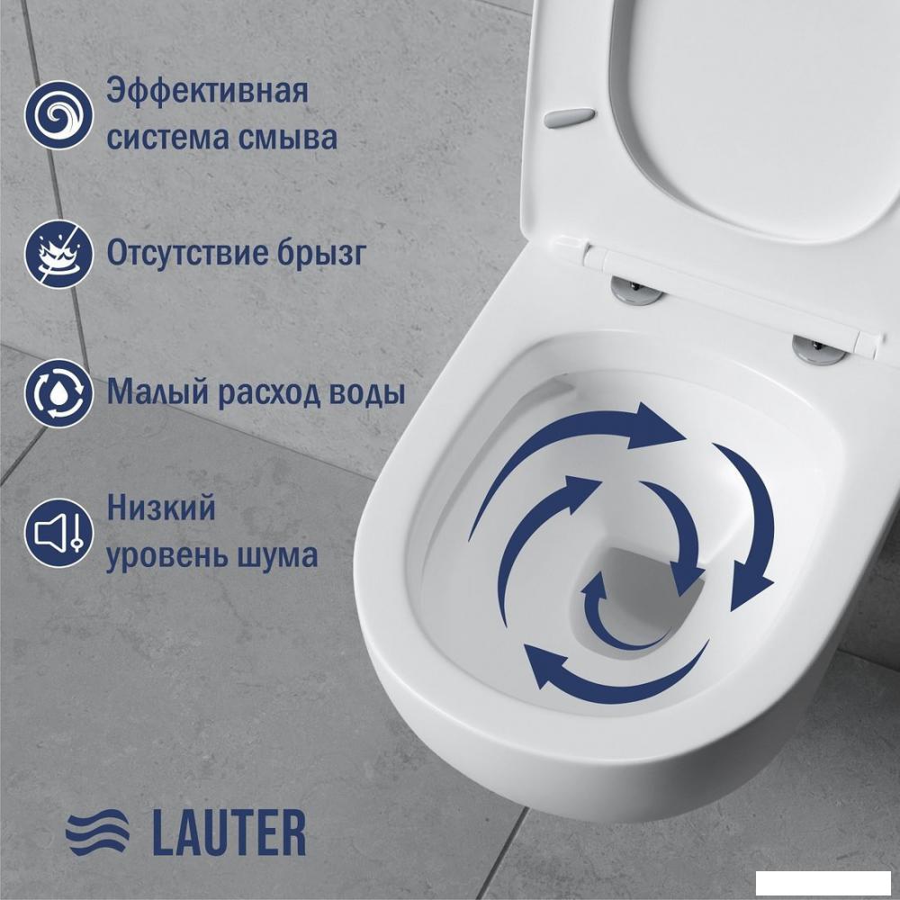 Унитаз подвесной Lauter Sulzdorf + GROHE Rapid SL 38772001 + панель GROHE 37131000 (белый с микролифтом)