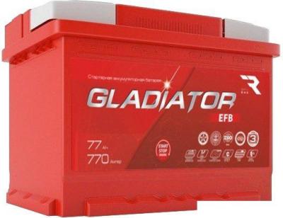 Автомобильный аккумулятор Gladiator EFB 77 R+ (77 А·ч)