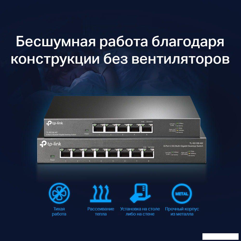 Неуправляемый коммутатор TP-Link TL-SG108-M2