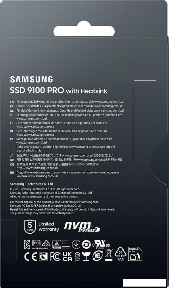 SSD Samsung 9100 Pro с радиатором 1TB MZ-VAP1T0CW