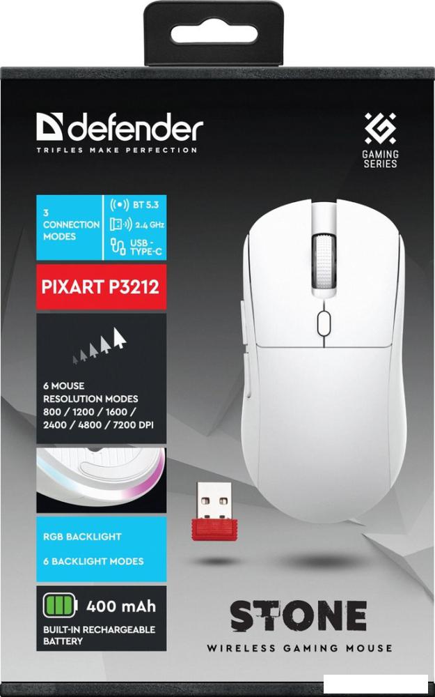 Игровая мышь Defender Stone GM-551 (белый)