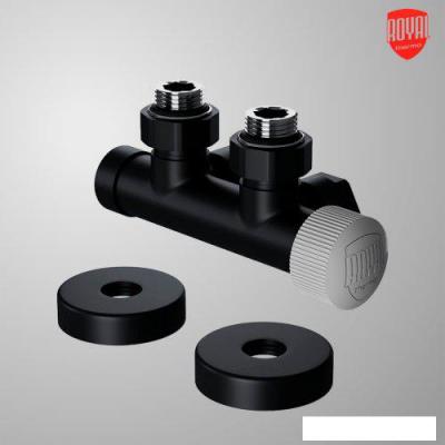 Узел нижнего подключения Royal Thermo Design Pro RANPU11215BL угловой 15мм М30х1.5 (черный)